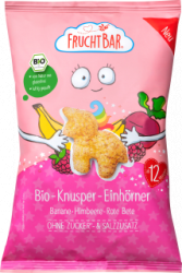 【dm】Kindersnack Bio-Knusper-Einhörner, Mais, Himbeere, Banane, Rote Bete, ab 12 Monaten, 30 g