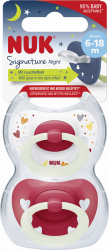 【rossmann】Signature Night Silikon-Schnuller, rot & weiß, 6-18 Monate