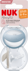 【dm】Schnuller Mommy Feel Silikon, blau/creme, Gr.1, 0-9 Monate, 2 St